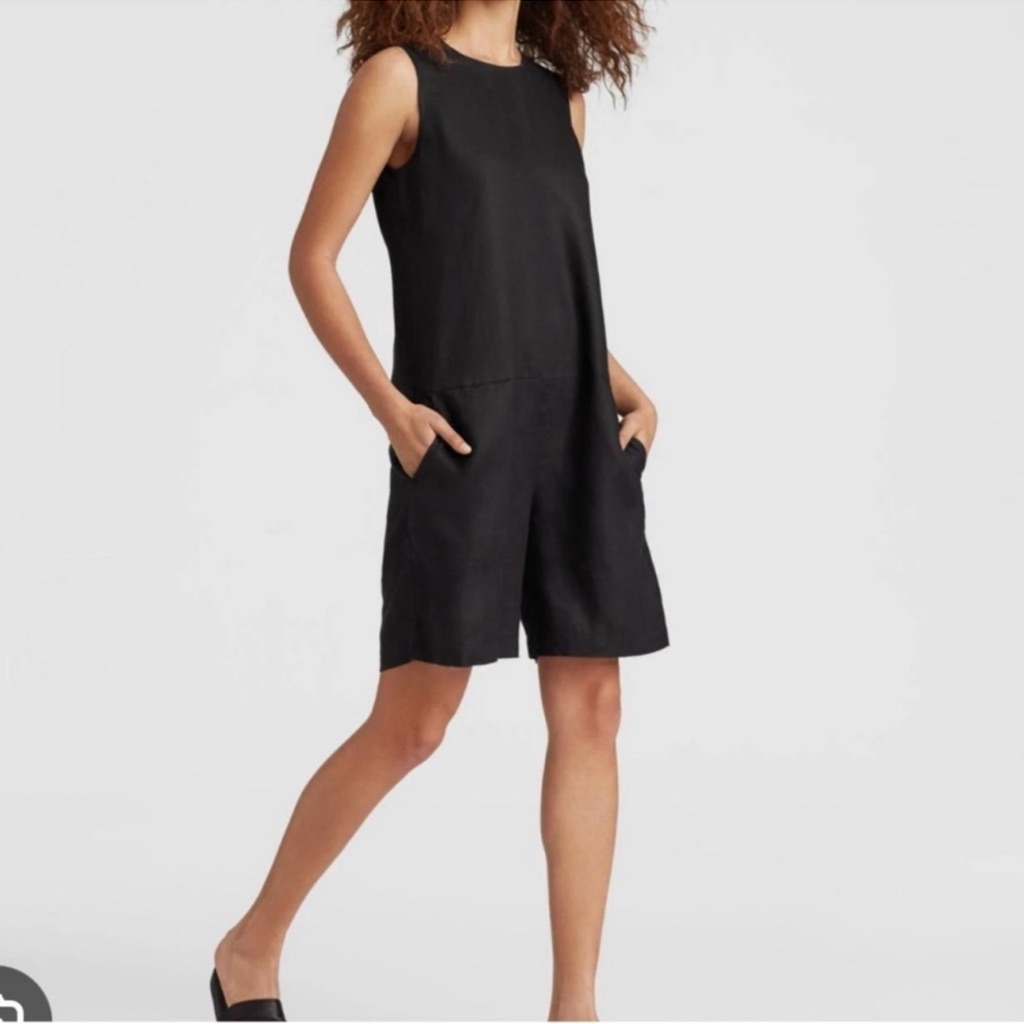 Eileen Fisher Organic Linen Sleeveless Romper Size L